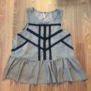 Free People Lace Peplum Sleeveless Top